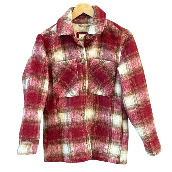 Abercrombie & Fitch Women Red White Plaid Shacket XXS Lumberjack Chic Cabin Core - Picture 1 of 6
